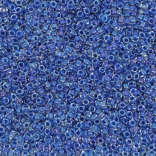 15-0189, Inside-Color Luster Crystal/Caribbean Blue-Lined (14 gr.) Toho