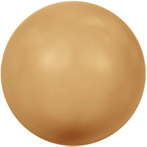 14mm Swarovski Pearls, 5811 (1.4mm hole) Bright Gold (Qty: 2)