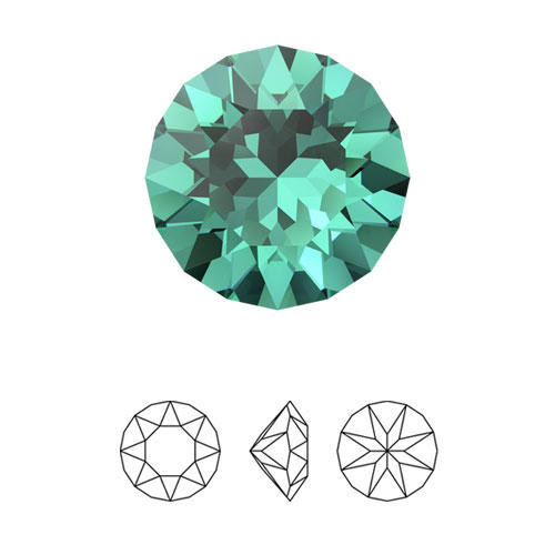 39ss (8mm) Swarovski Caribbean Green Chaton, Foiled (Qty: 6)