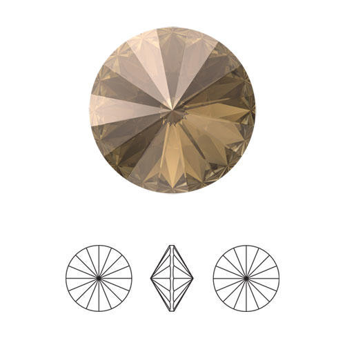 Swarovski 14mm Rivoli, Crystal Bronze (Qty: 1) Foiled - Jill