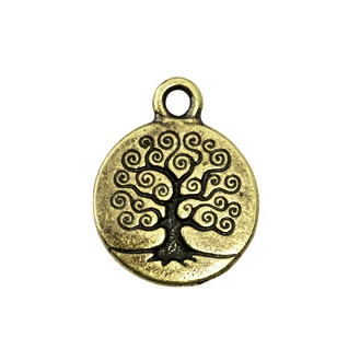 TierraCast Tree of Life Charm, Gold Plated, 15.5 x 19.3mm (Qty: 1)