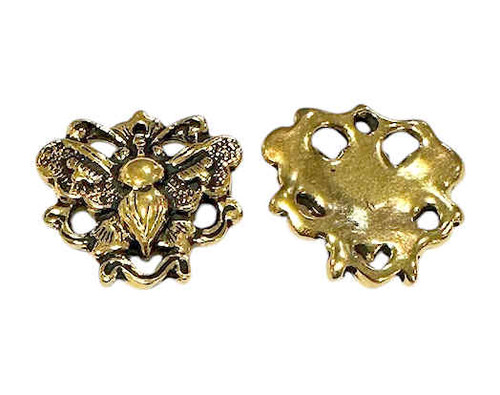 Bee Charm, Gold-Plated (17 x 16.5mm) (Qty: 2) Discontinued