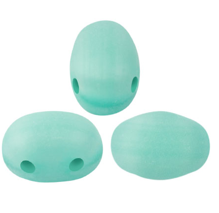 Samos par Puca Beads, Matte Blue Green Opal (Qty: 25)