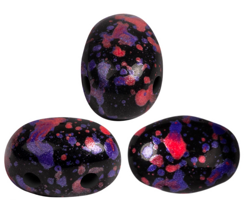 Samos par Puca Beads, Enamel Purple & Red (Qty: 25)