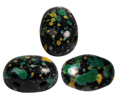 Samos par Puca Beads, Enamel Green (Qty: 25)