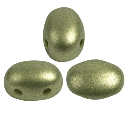 Samos par Puca Beads, Metal Shine Olivine (Qty: 25)