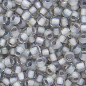 6-0261, Gray-Lined  Crystal AB (28 gr.) Toho (Discontinued)