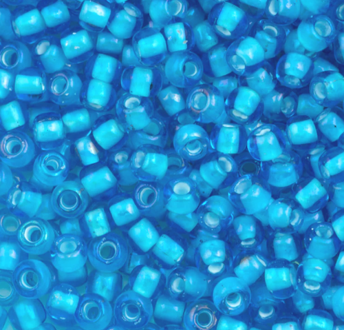 6-0931, Inside-Color Aqua/White-Lined (28 gr.) Toho 