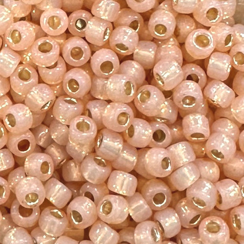 6-2111, Silver-Lined Peach Opal (28 gr.) Toho 