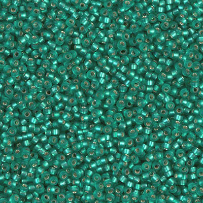 15-0017F, Matte Silver-Lined Emerald (14 gr.) Miyuki