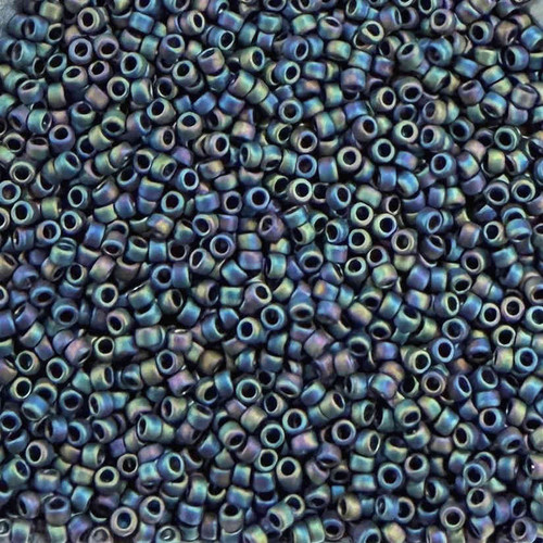 15-2642F, Semi-Glazed Jet AB (14 gr.) Toho