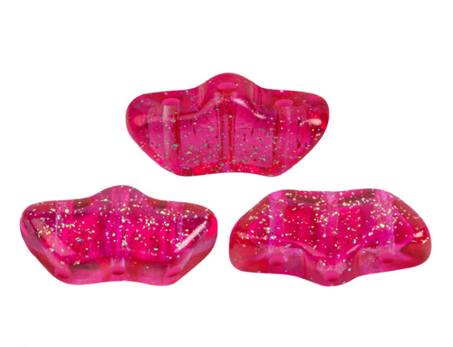 Delos par Puca Beads, Transparent Constellation Rose Fuchsia, 6 x 10mm (Qty: 15) 