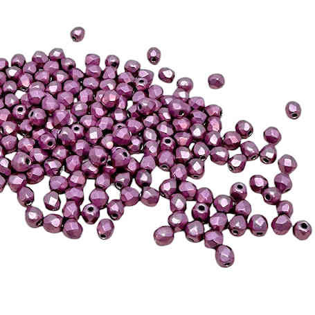 3mm Fire Polish, Sueded Gold Orchid (Qty: 50)