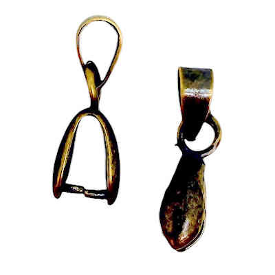 Small Brown Gold Pewter Bail, 17 x 4.3mm (Qty:2) (Discontinued)
