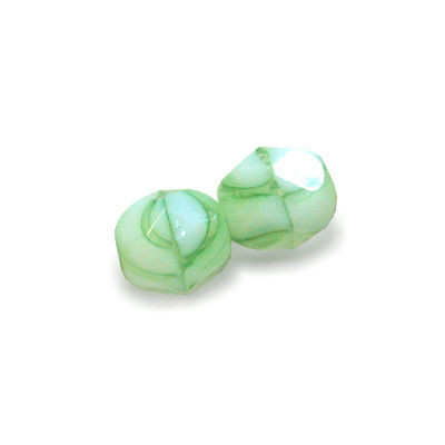 4mm Fire Polish, Lime Striped (Qty: 50)
