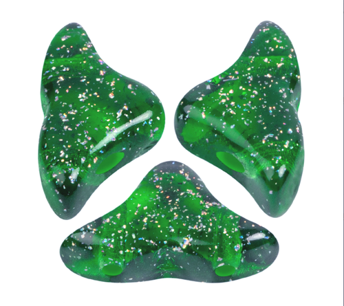 Helios par Puca Beads, Transparent Constellation Green (Qty: 25)
