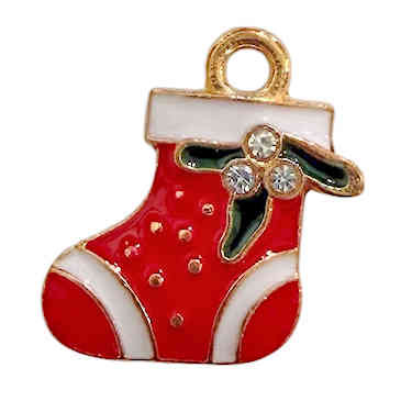 Christmas Stocking Charm, 18 x 17mm (Qty: 1) 
