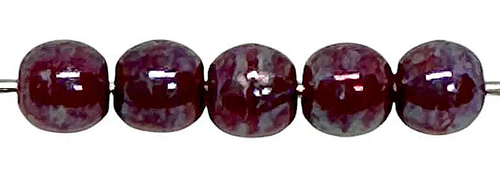 3mm Opaque Mulberry Smooth Round Czech Glass Bead/Druk (Qty: 50) (Opaque Red w/Nebula)