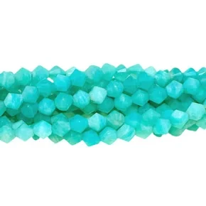 Amazonite 4mm Bicone-Cut Beads (15.25" strand/~100 beads)