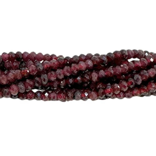 Garnet 2x3mm Faceted Rondelles (15.5" strand)