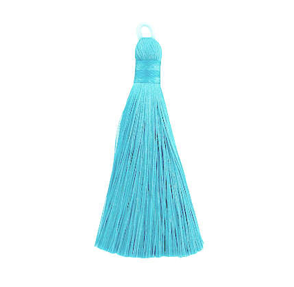80mm Nylon Tassels, Light Turquoise (Qty: 1) Overstock