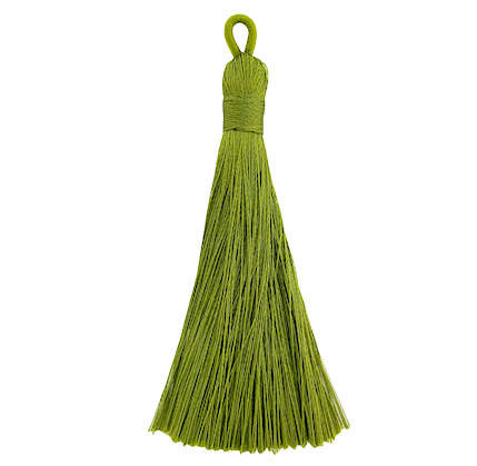 80mm Nylon Tassels, Olive (Qty: 1) Overstock