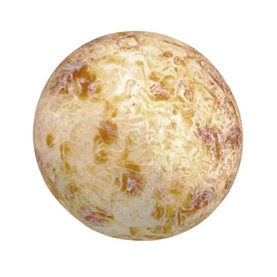 14mm Cabochon par Puca, Opaque Spotted Ivory (Qty: 1) Overstock