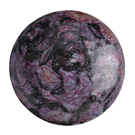 25mm Cabochon par Puca, Matte Metallic Violet Spotted (Qty: 1) Overstock