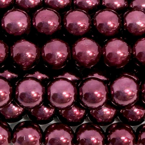 2mm Czech Glass Pearls, Burgundy (Qty: 50) Overstock