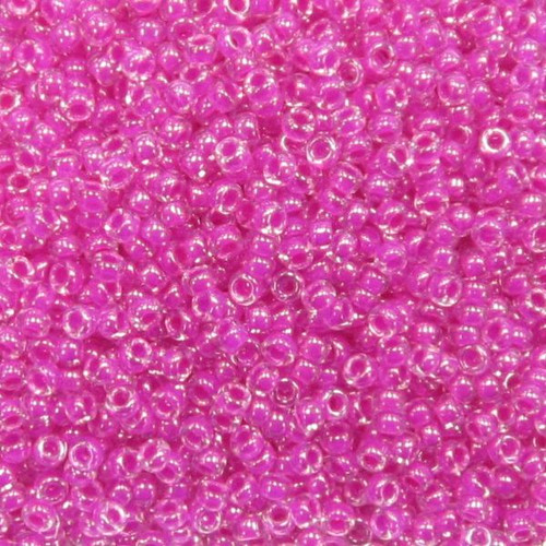 15-0209, Fuchsia-Lined Crystal (14 gr.) Miyuki Overstock