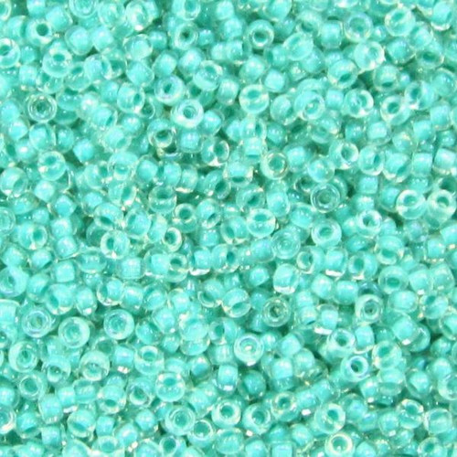 15-0263B, Green-Lined Aqua (14 gr.) Miyuki Overstock