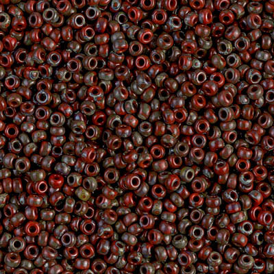 11-4513, Opaque Red Picasso (28 gr.) Miyuki (Matches DB-2263) Overstock