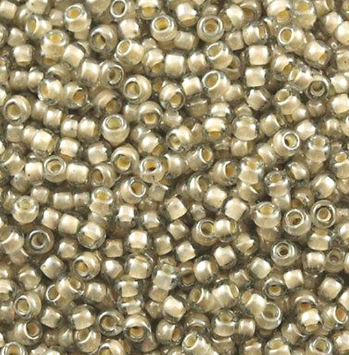 8-0369, Taupe-Lined Crystal (28 gr.) Toho Overstock