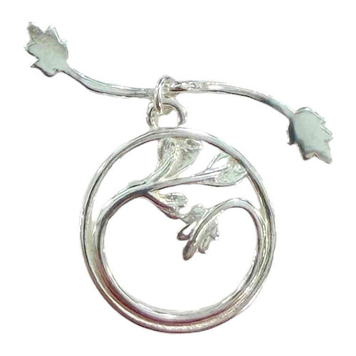 White Bronze Leaf Toggle Clasp, 19mm (Qty: 1)