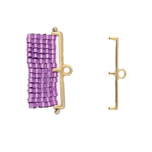 Cymbal Topolia III, Delica Bead Ending, 24K Gold-Plated, 23 x 6mm (Qty: 2) Overstock