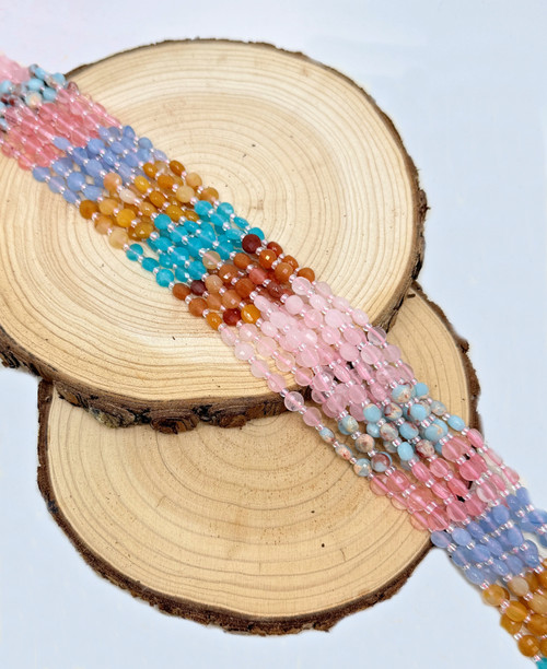Multi-Gemstone Harmony, 6mm Faceted Coin Beads (15" strand)
