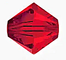 Swarovski 5328 6mm Crystal Bicones, Light Siam (Qty: 15)