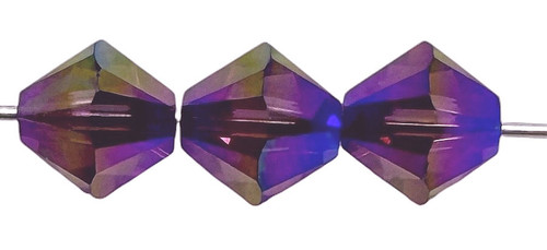 Swarovski 5328 6mm Crystal Bicones, Amethyst Shimmer 2X (Qty: 15)