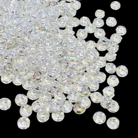 Size 8 Spacer Beads (Demi Rounds), 0250, Translucent Crystal AB (10 gr.) 