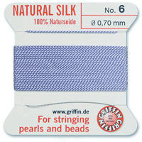 Griffin Silk Bead Cord, Lilac, Size 6 (0.7mm) (2m, approx. 6.5 ft)