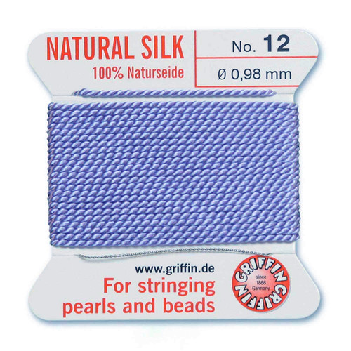 Griffin Silk Bead Cord, Lilac, Size 12 (0.98mm) (2m, approx. 6.5 ft)