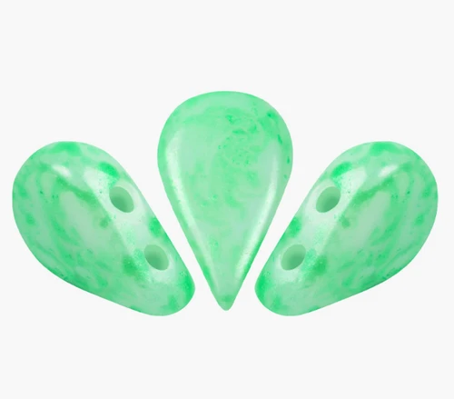 Amos par Puca Beads, Mishmash Green (Qty: 25)