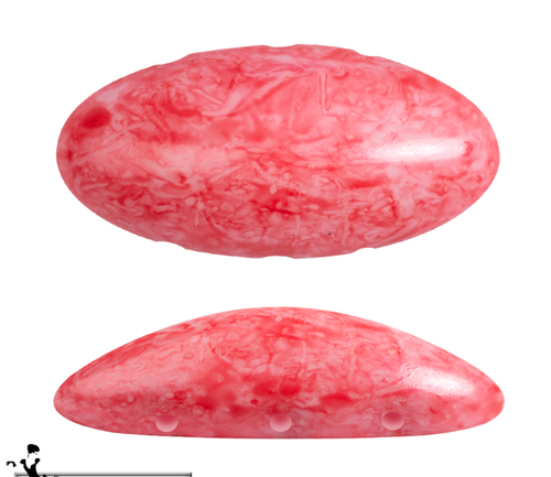 Athos 3-Hole Les Perles par Puca, Mishmash Dark Peach, 10 x 20 mm (Qty: 2)