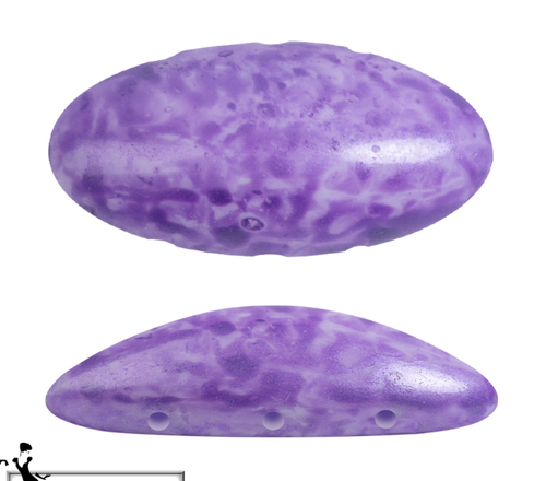 Athos 3-Hole Les Perles par Puca, Mishmash Violet, 10 x 20 mm (Qty: 2)