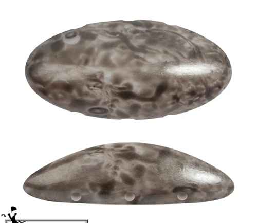 Athos 3-Hole Les Perles par Puca, Mishmash Taupe, 10 x 20 mm (Qty: 2)