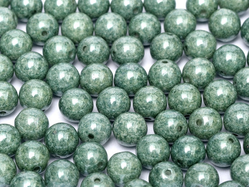 3mm Round Glass Beads, Opaque Teal Luster (Qty: 50)