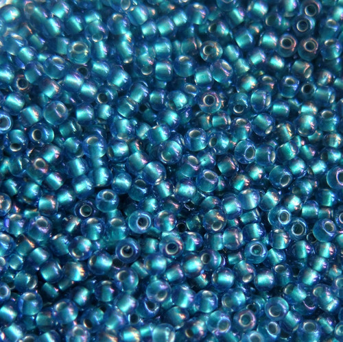 11-0377J, Capri Color-Lined Metallic Teal (28 gr.) Toho
