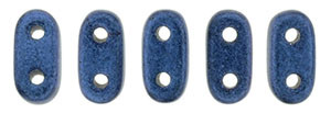 2-Hole Bar Beads, Blue Metallic Suede (10 gr.)