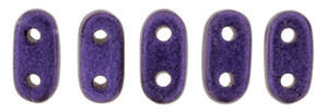 2-Hole Bar Beads, Purple Metallic Suede (10 gr.)