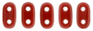 2-Hole Bar Beads, Opaque Red (10 gr.)
